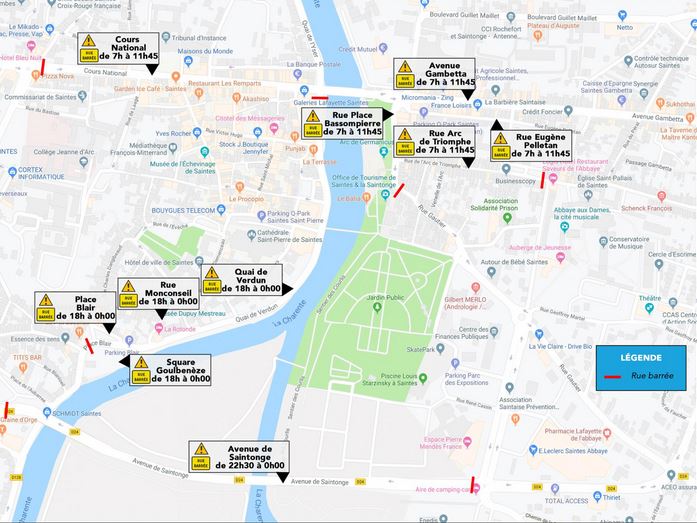 circulation saintes 14 juillet 2021